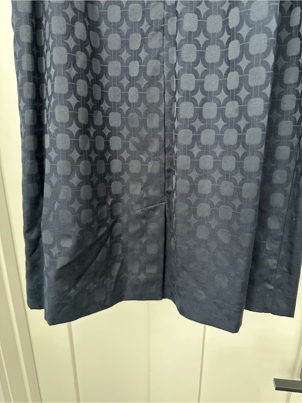 Banana Republic Navy Jacquard Belted Sheath Dress - Picture 5 of 5